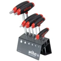 WIHA T-Griff-Schraubendreher- Satz Im Werkstattständer 6-teilig, 3-10mm, Mit Seitenabtrieb