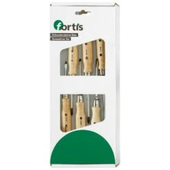 FORTIS Schraubendrehersatz Holzheft 6-teilig Schlitz/PZ