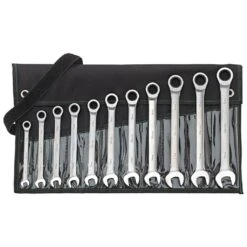FORTIS Maulschlüssel-Satz Mit Ringratsche 11-teilig, Gerade, 8-19mm