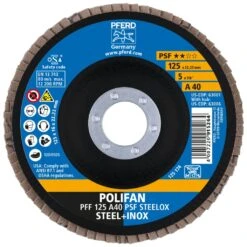 POLIFAN-Fächerscheibe PFF 125 A 40 PSF STEELOX -Schweißgeräte Rabatt pff 125 a 40 psf steelox rgb 495454