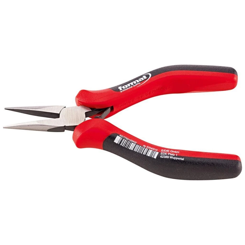 FORMAT Elektronik-Greifzange 130mm Spitz-halbrunde Backen 3 FORMAT Elektronik-Greifzange 130mm Spitz-halbrunde Backen