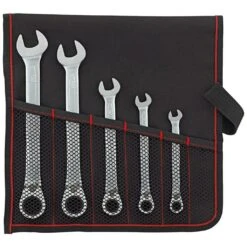 FORMAT Ratschenschlüssel-Satz Umschaltbar 5-teilig, In Rolltasche, 8-19mm