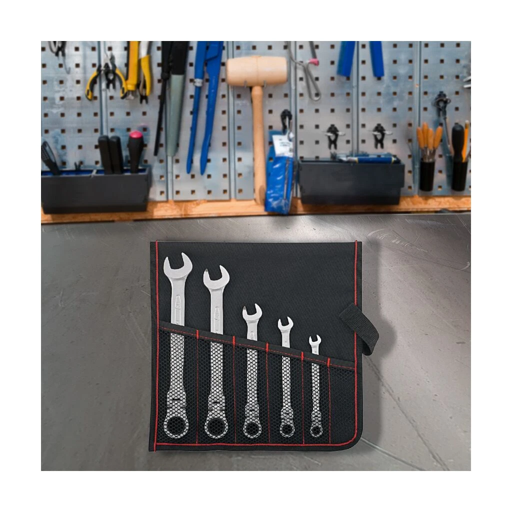 FORMAT Gelenk-Ratschenschlüssel-Satz In Rolltasche, 8-19mm, 5-teilig 4 FORMAT Gelenk-Ratschenschlüssel-Satz In Rolltasche, 8-19mm, 5-teilig – Bild 2