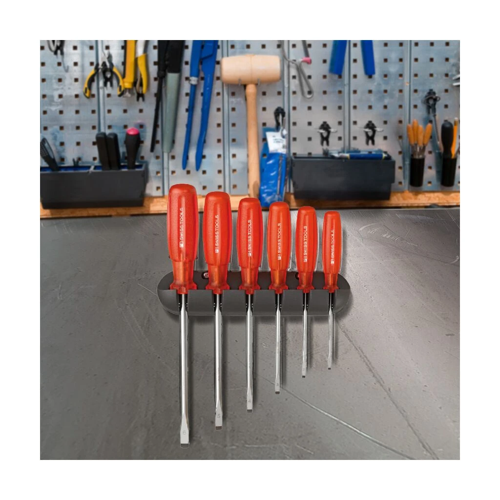 PB SWISS TOOLS Schraubendreher-Satz MULTICRAFT 6-teilig Schlitz, Im Wandhalter 4 PB SWISS TOOLS Schraubendreher-Satz MULTICRAFT 6-teilig Schlitz, Im Wandhalter – Bild 2