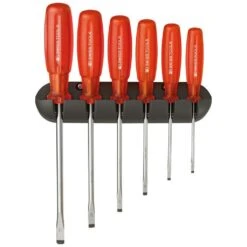PB SWISS TOOLS Schraubendreher-Satz MULTICRAFT 6-teilig Schlitz, Im Wandhalter