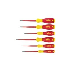 WIHA Schraubendreher Set SoftFinish Electric SlimFix Schlitz, PH, PZ, PlusMinus, 6 Tlg, Nr: 3201K601